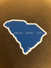 Load image into Gallery viewer, South Carolina swim.bike.run Decal